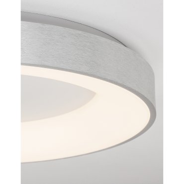 Nova Luce Rando Thin - Deckenleuchte - Ø 60 x 9 cm - 50W dimmbare LED inkl - gebürstetes Silber