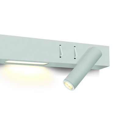 ONE Light Reading Spot - Wandspot rechts mit Schalter - 30 x 3,5 x 5 cm - 3W + 6W LED inkl. - weiß