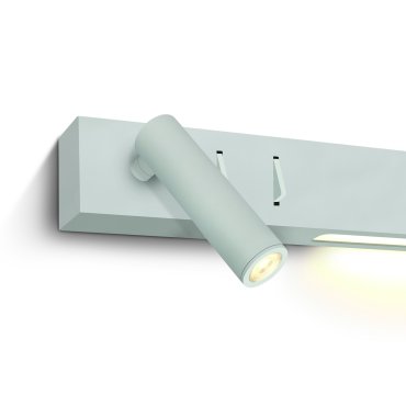 ONE Light Reading Spot - Wandstrahler mit Schalter - 30 x 3,5 x 5 cm - 3W + 6W LED inkl. - weiß