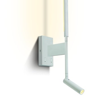 ONE Light Reading Spot - Wandstrahler mit Schalter - 10 x 7 x 51,5 cm - 3W + 6W LED inkl. - weiß