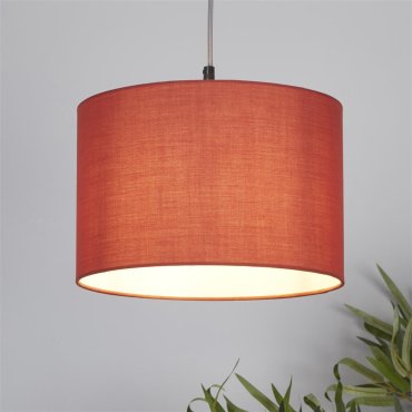 Searchlight Clyde Trommel-Lampenschirm – Ø 30 x 20 cm – Terrakotta
