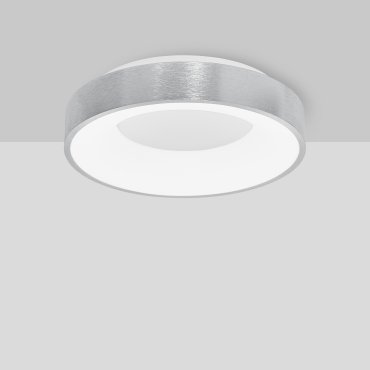 Nova Luce Rando Thin - Deckenleuchte - Ø 38 x 9 cm - 30W dimmbare LED inkl - gebürstetes Silber