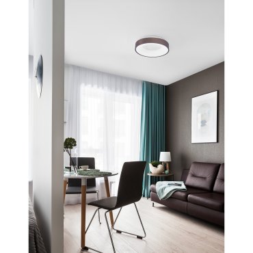 Nova Luce Rando Thin - Deckenleuchte - Ø 38 x 9 cm - 30W dimmbare LED inkl - gebürsteter Kaffee