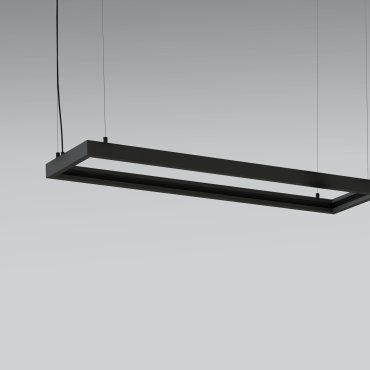 Nova Luce Sign - rechteckiges magnetisches Hängeprofil - 120 x 30 x 120 cm - schwarz