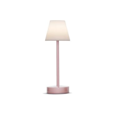 New Garden Lola Slim 30 - wiederaufladbare Tischleuchte mit Touch-Dimmer - Ø 11 x 32 cm - 1.9W dimmbare LED inkl. - IP44 - rosa - weiße Lichtfarbe