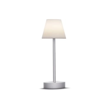 New Garden Lola Slim 30 - wiederaufladbare Tischleuchte mit Touch-Dimmer - Ø 11 x 32 cm - 1.9W dimmbare LED inkl. - IP44 - grau - weiße Lichtfarbe