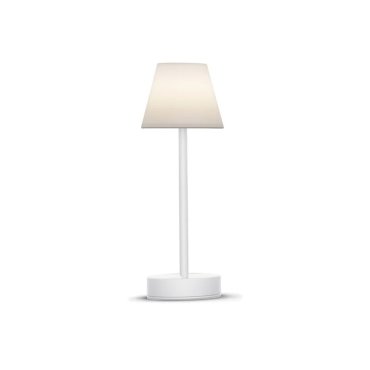 New Garden Lola Slim 30 - wiederaufladbare Tischleuchte mit Touch-Dimmer - Ø 11 x 32 cm - 1.9W dimmbare LED inkl. - IP44 - weiß - weiße Lichtfarbe