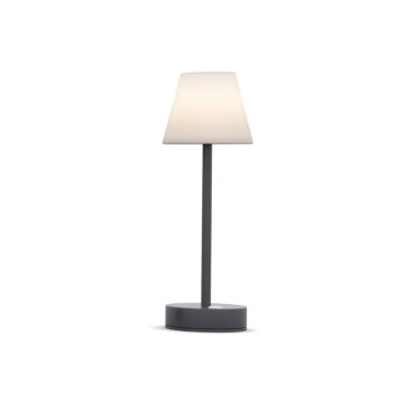 New Garden Lola Slim 30 - wiederaufladbare Tischleuchte mit Touch-Dimmer - Ø 11 x 32 cm - 1.9W dimmbare LED inkl. - IP44 - anthrazit - weiße Lichtfarbe