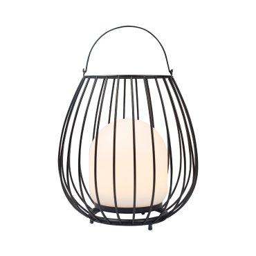 Nordlux Jim To-Go - wiederaufladbare Tischleuchte für den Außenbereich - Ø 28 x 30,3 cm - 3W LED inkl. - IP54 - schwarz