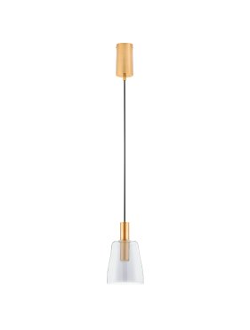 Nova Luce Imatia - Hängelampe - Ø 14,5 x 215 cm - 7W LED inkl. - messing gold und rauchglas