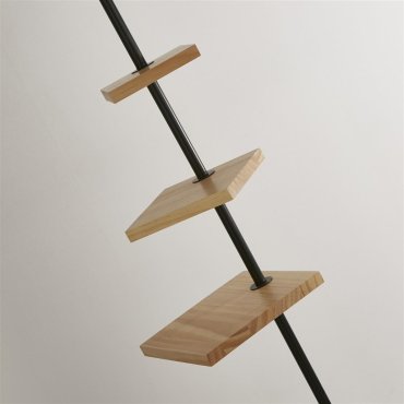 Searchlight Norfolk – Stehleuchte – Ø 45 x 163 cm – schwarz, grau und hellbraun