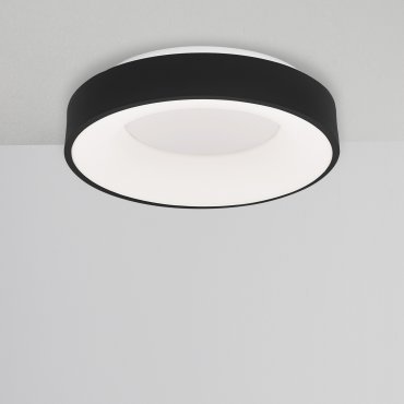 Nova Luce Rando Thin - Deckenleuchte - Ø 38 x 9 cm - 30W dimmbare LED inkl. - sand schwarz