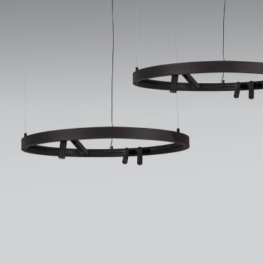 Nova Luce Loop 01 - rundes magnetisches Pendelprofil - Ø 90 x 120 cm - schwarz