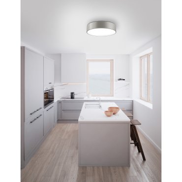 Nova Luce Finezza - Deckenleuchte - Ø 50 x 12 cm - elefantengrau und mattweiß