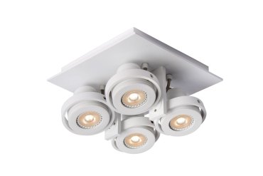 Lucide Landa - Aufbaustrahler - 23 x 23 x 12,5 cm - 4 x 5W dimmbare LED inkl. - dimmbar bis warm - weiß