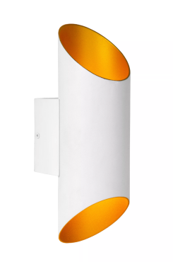 Lucide Quirijn - Wandleuchte - 9,6 x 12,1 x 30 cm - Weiß und Messing