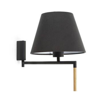 Faro Ron - Wandleuchte mit Schalter - 22 x 37,5 x 21 cm - dunkelgrau und schwarz