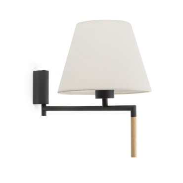 Faro Ron - Wandleuchte mit Schalter - 22 x 37,5 x 21 cm - dunkelgrau und beige