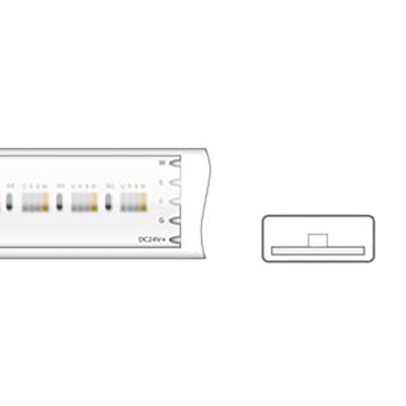 Klus LED-Streifen - 1,2 cm breit, 500 cm lang - 24Vdc - 15,3 W LED pro Meter - 385 LEDs pro Meter - IP65 - RGB+W