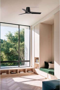 Faro Hey Tub S - deckenventilator - Ø 90 cm - matt schwarz