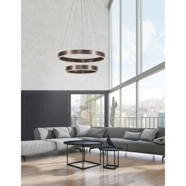 Nova Luce Nador - Pendelleuchte - Ø 60 x 120 cm - 75W dimmbare LED inkl - kaffeebraun