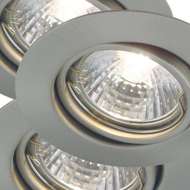 Nordlux Triton - 3er-Set - Ø 90 mm, Ø 75 mm Einbaugröße - IP23 - gebürsteter Stahl