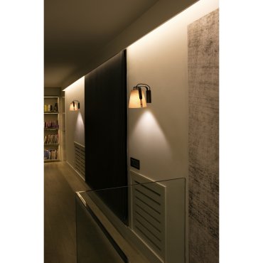 Faro Stood - Wandleuchte - 22 x 22 x 20 cm - braun und schwarz