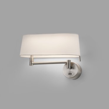 Faro - Wandleuchte mit Schalter - 31,5 x 11 x 23 cm - 11W LED inkl. - Nickel satiniert