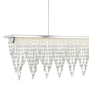 Searchlight Drape - Pendelleuchte - 65 x 12 x 115 cm - Chrom und transparent