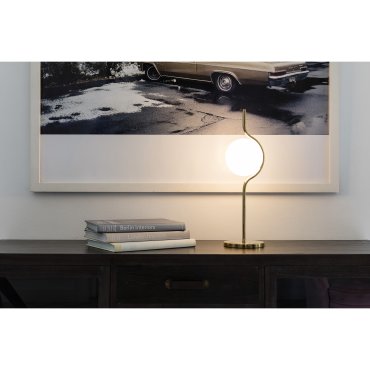 Faro Le Vita - Tischleuchte - 15 x 14 x 58 cm - 6W dimmbare LED inkl. - Gold glänzend und Opal
