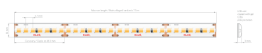 KLUS LED Streifen - 1cm breit, 500cm lang - 24Vdc - dimmbar - 9.1W LED pro Meter - 266 LEDs pro Meter - IP65 - 4000K