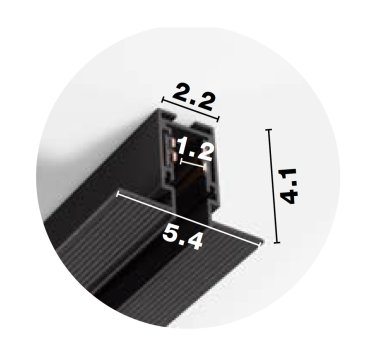Nova Luce Ultra Slim - rahmenlose versenkte Magnetschiene - 100 cm - schwarz