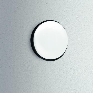 Century Italia Simply - Wand-/Deckenleuchte - Ø 22 x 6,9 cm - 24W LED inkl. - IP65 - schwarz