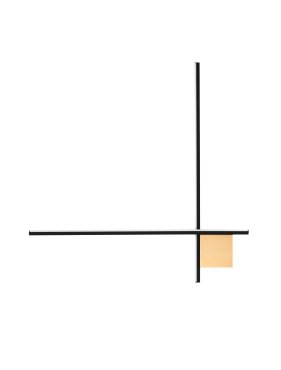 Nova Luce Cross - wandleuchte - 80 x 80 x 4 cm - 20W LED inkl. - gebürstetes gold und Sand schwarz