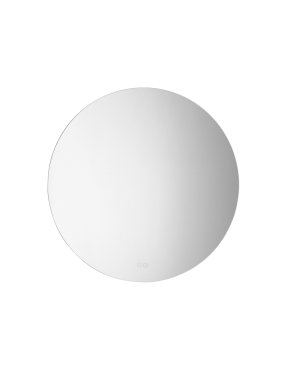 Nova Luce Dab - Spiegel mit Beleuchtung - Ø 80 x 3 cm - 42W LED inkl. - IP44 - silber