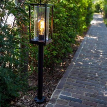 Lutec Flair - Gartenpfosten - 12 x 12 x 75 cm - IP44 - mattschwarz
