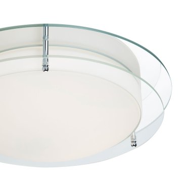 Searchlight Bathroom Flush - Badezimmer-Deckenleuchte - Ø 38 x 11 cm - 20W LED inkl. - IP44 - Chrom
