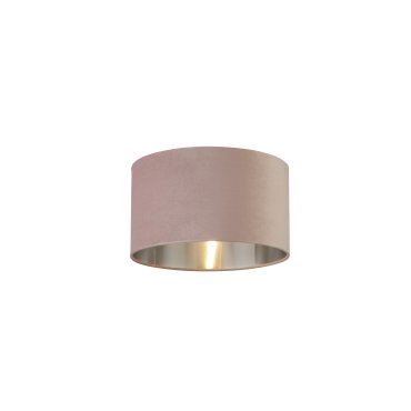 Searchlight Drum Shade – lampenschirm - Ø 38 x 22 cm - rosa und gebürstetes silber