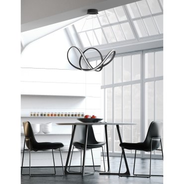 Nova Luce Apus - Pendelleuchte - Ø 70 x 120 cm - 50W dimmbare LED inkl. - Sand schwarz