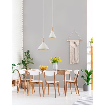 Nova Luce Juno - Hängeleuchte - Ø 18 x 140 cm - weiß und gold