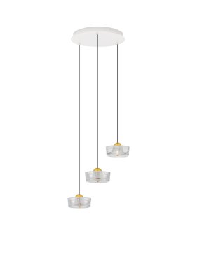 Nova Luce Keros - Hängelampe - Ø 50 x 200 cm - 18W LED inkl. - Platin Gold