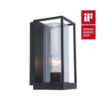 Lutec Flair - Außenwandleuchte - 12 x 13,9 x 26 cm - IP44 - mattschwarz