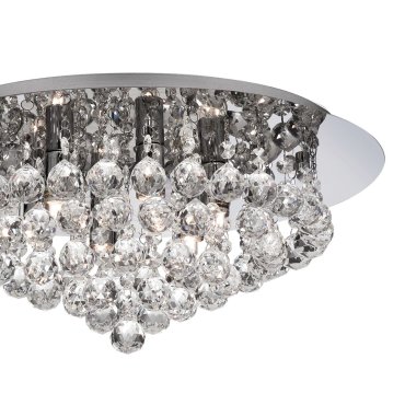 Searchlight Hanna - Deckenleuchte - Ø 45 x 19,5 cm - Chrom und transparent
