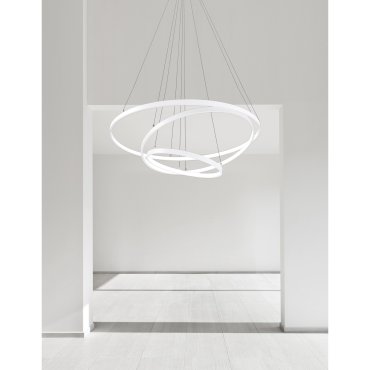 Nova Luce Dea - Pendelleuchte - Ø 80 x 120 cm - 145W dimmbare LED inkl - matt weiß