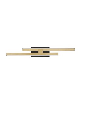 Nova Luce Amica - Wandleuchte - 6 x 8 x 53,5 cm - 12W dimmbar LED inkl. - sand schwarz und gold