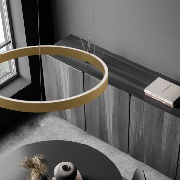 Nova Luce Elowen - Pendelleuchte - Ø 60 x 150 cm - 60W dimmbare LED inkl - gold