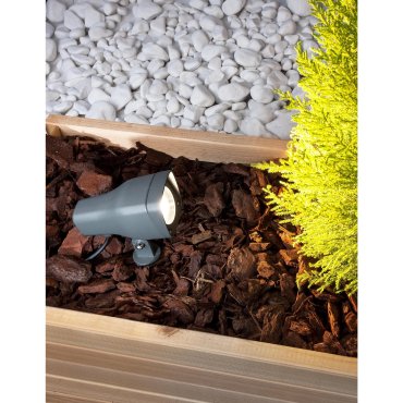 Nova Luce Inside - Bodenstrahler auf Erdspieß - 36 cm - IP54 - dunkelgrau