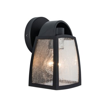 Lutec Kelsey - Außenwandleuchte - 12 x 12 x 20 cm - IP44 - Milchglas - schwarz