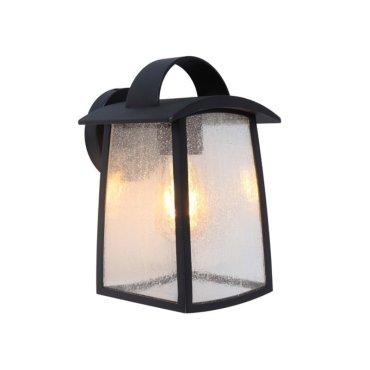 Lutec Kelsey - Außenwandleuchte - 17 x 18 x 26 cm - IP44 - Milchglas - schwarz