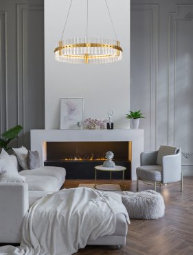 Nova Luce Kezo - Hängelampe - Ø 60 x 130 cm - 45W dimmbar LED inkl. - Gold